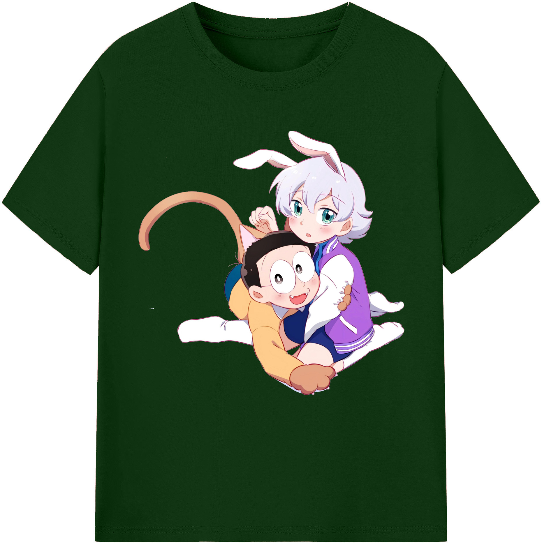 （画像用） ドラえもん 野比 のび太 Doraemon Nobita Nobi 綿100％半袖Tシャツ（フロントプリント）